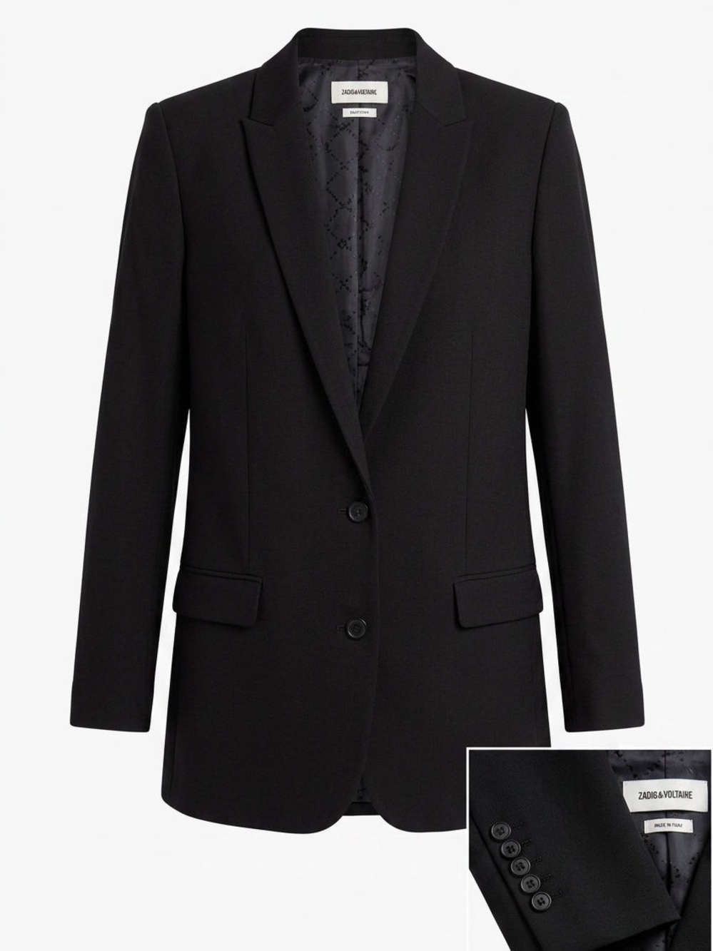 Zadig & Voltaire Black Longline Blazer